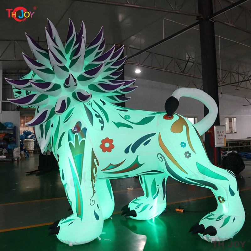 Vividly Full Body Digital Printing Promotion Giant Inflatable Colorful Lion Animal Cartoon