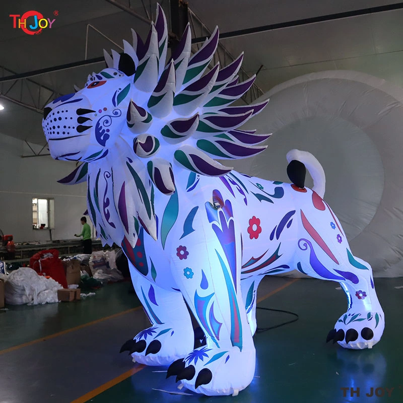 Vividly Full Body Digital Printing Promotion Giant Inflatable Colorful Lion Animal Cartoon