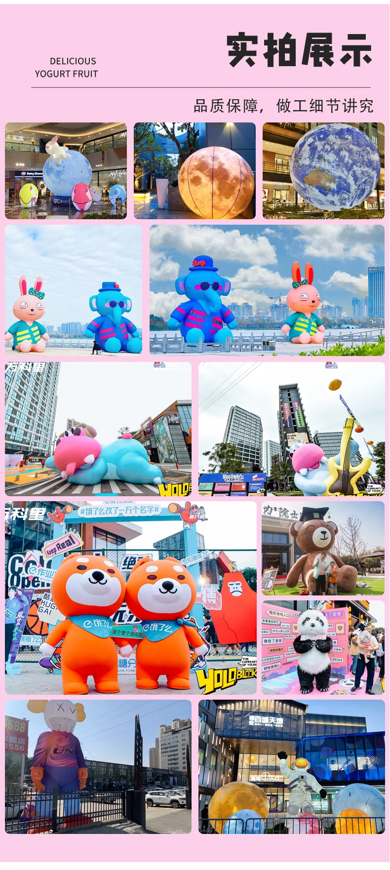 Boyi Custom Giant Advertising Inflatable Mascot Cartoon Big Duck Cartoon B1103